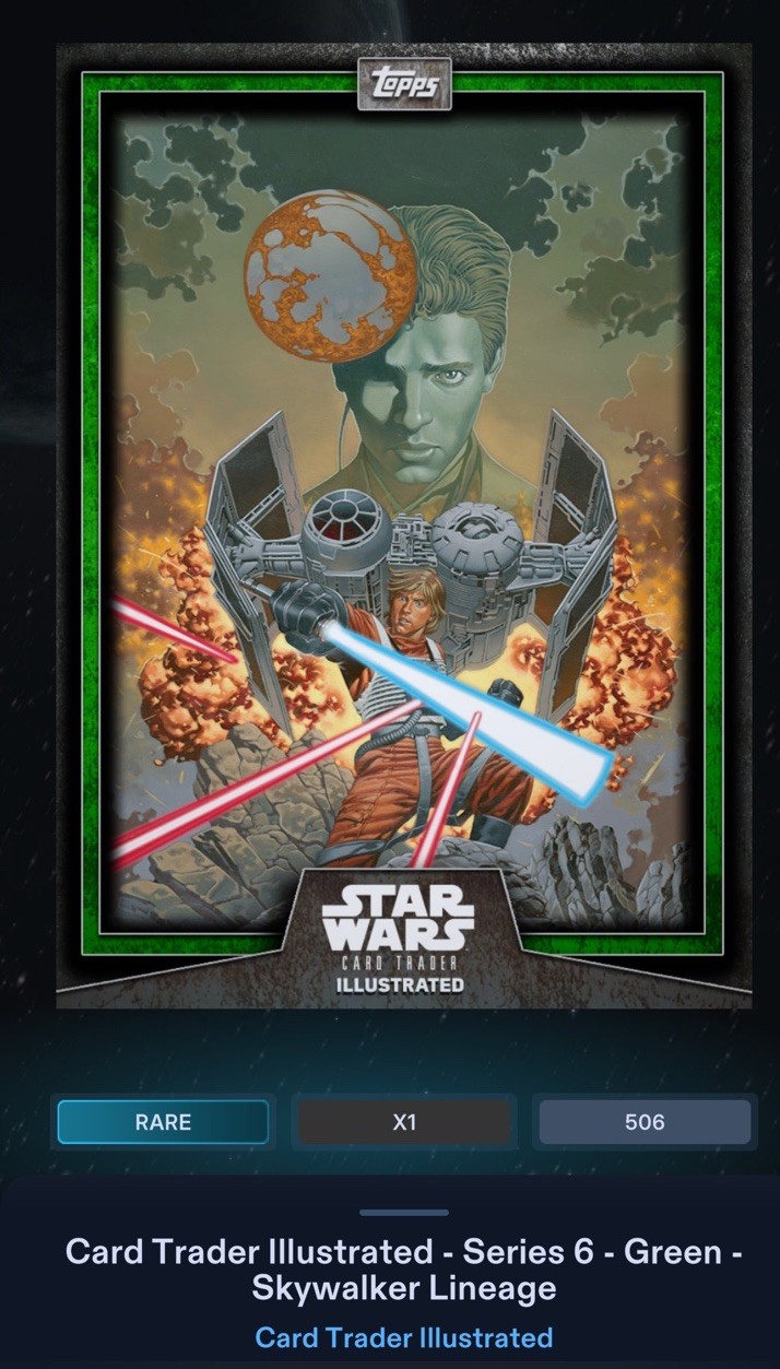 Star Wars Card Trader 2018 Rare CTI Green Illustrated Skywalker Lineage