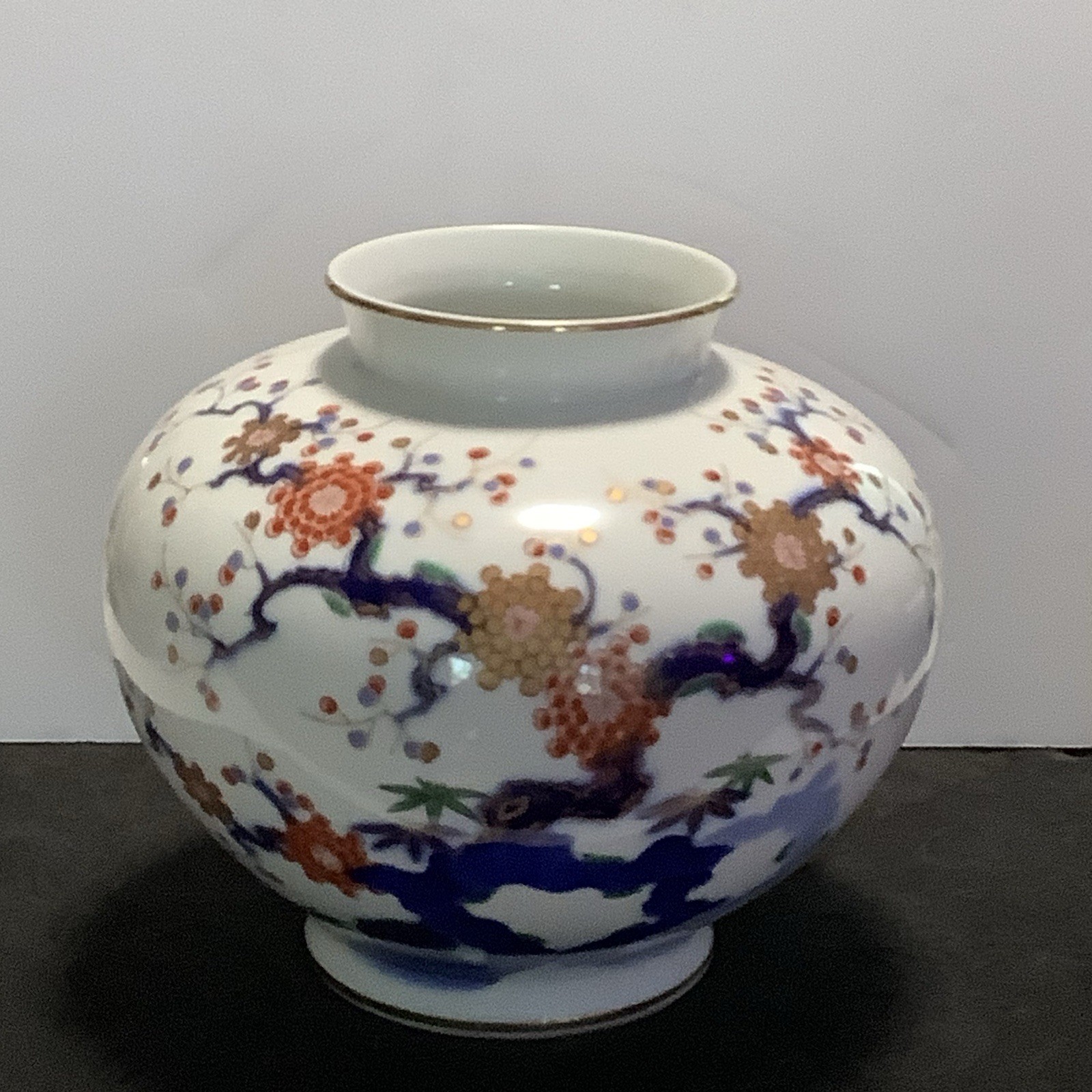 Vintage FUKAGAWA SEIJI Porcelain Vase Flower Jar Japanese Arita Pot 8.1 inch