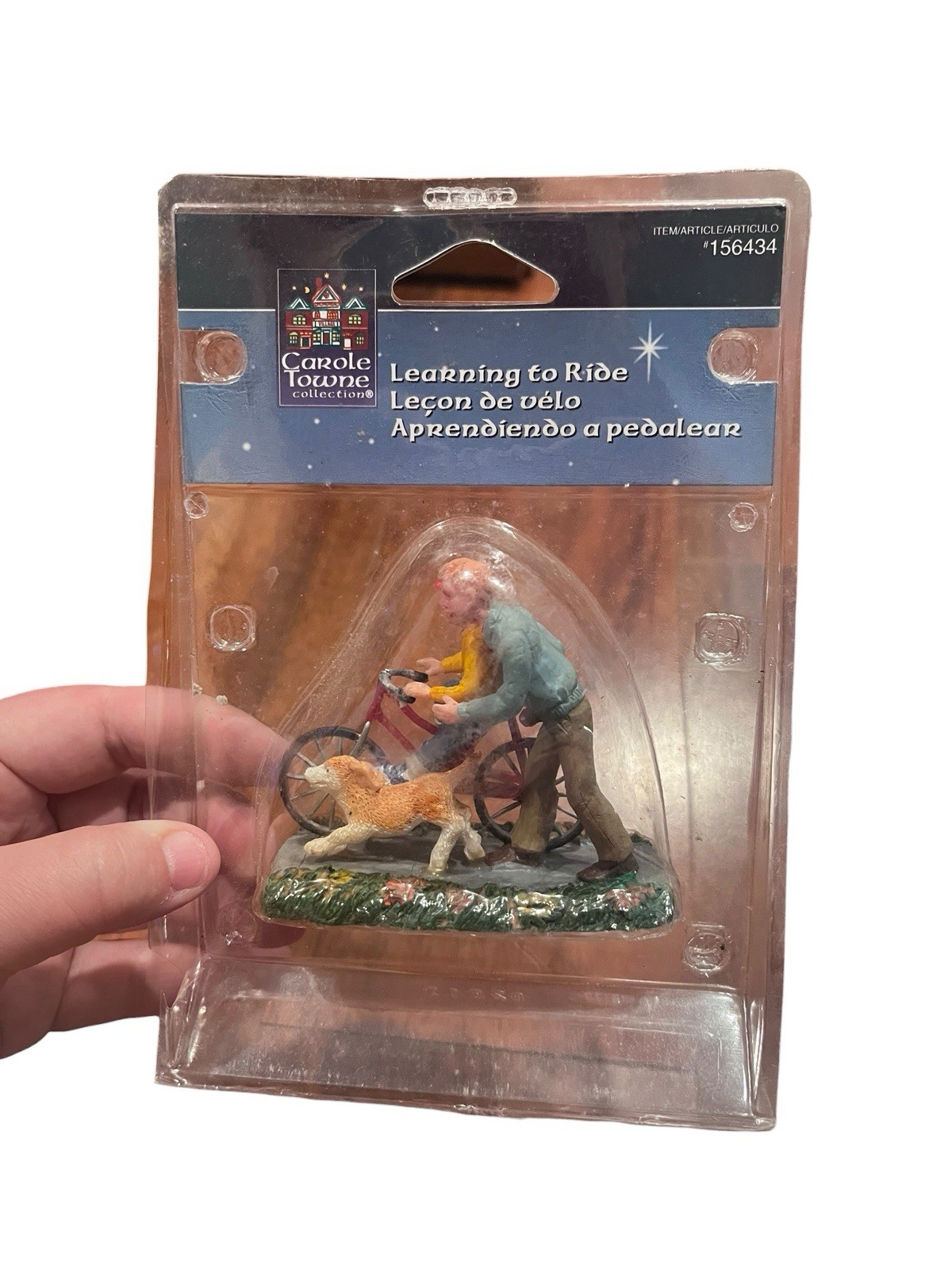 Lemax Learning to Ride Bike Dog Figurine Christmas Carole Towne 156434 2008