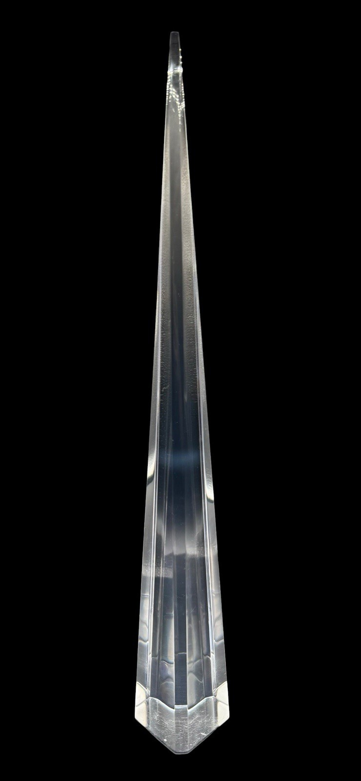 Vintage MCM Herb Ritts Lucite Acrylic Astrolite Obelisk Pyramid Sculpture 19.5”