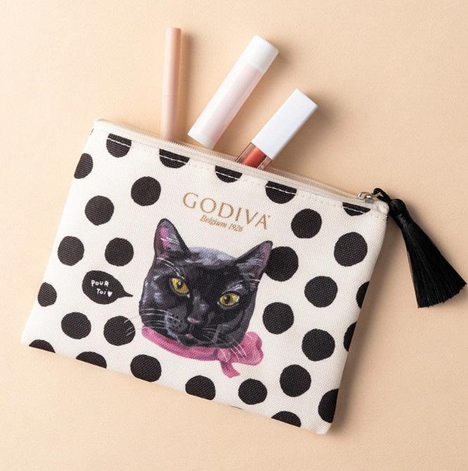 Presale GODIVA Black Cat Collection  Pouch Japan NEW
