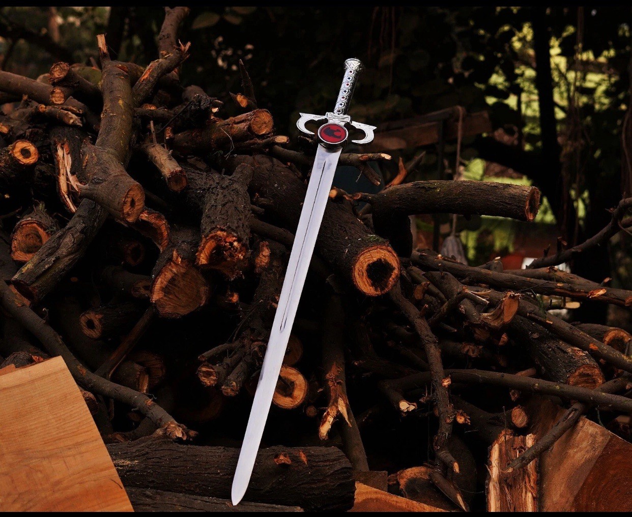 Custom Handforged Carbon Steel Thunder-cats Replica Sword and Leather Scabbard