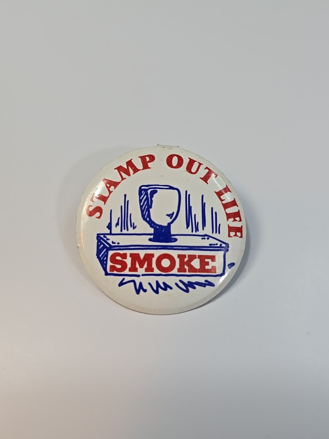 Stamp Out Life SMOKE Fold Over Clip Button Pin