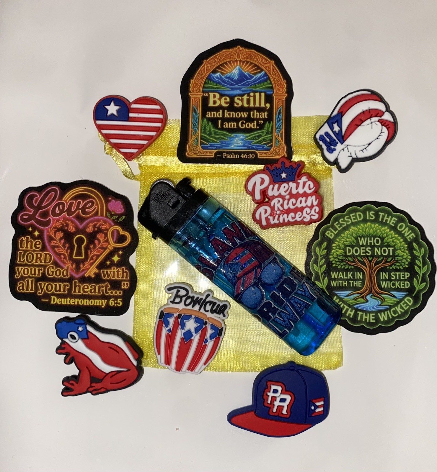 Bundle Puerto Rico Stickers And Charms 10 Pc Mix. FAST SHIPPING IN THE US