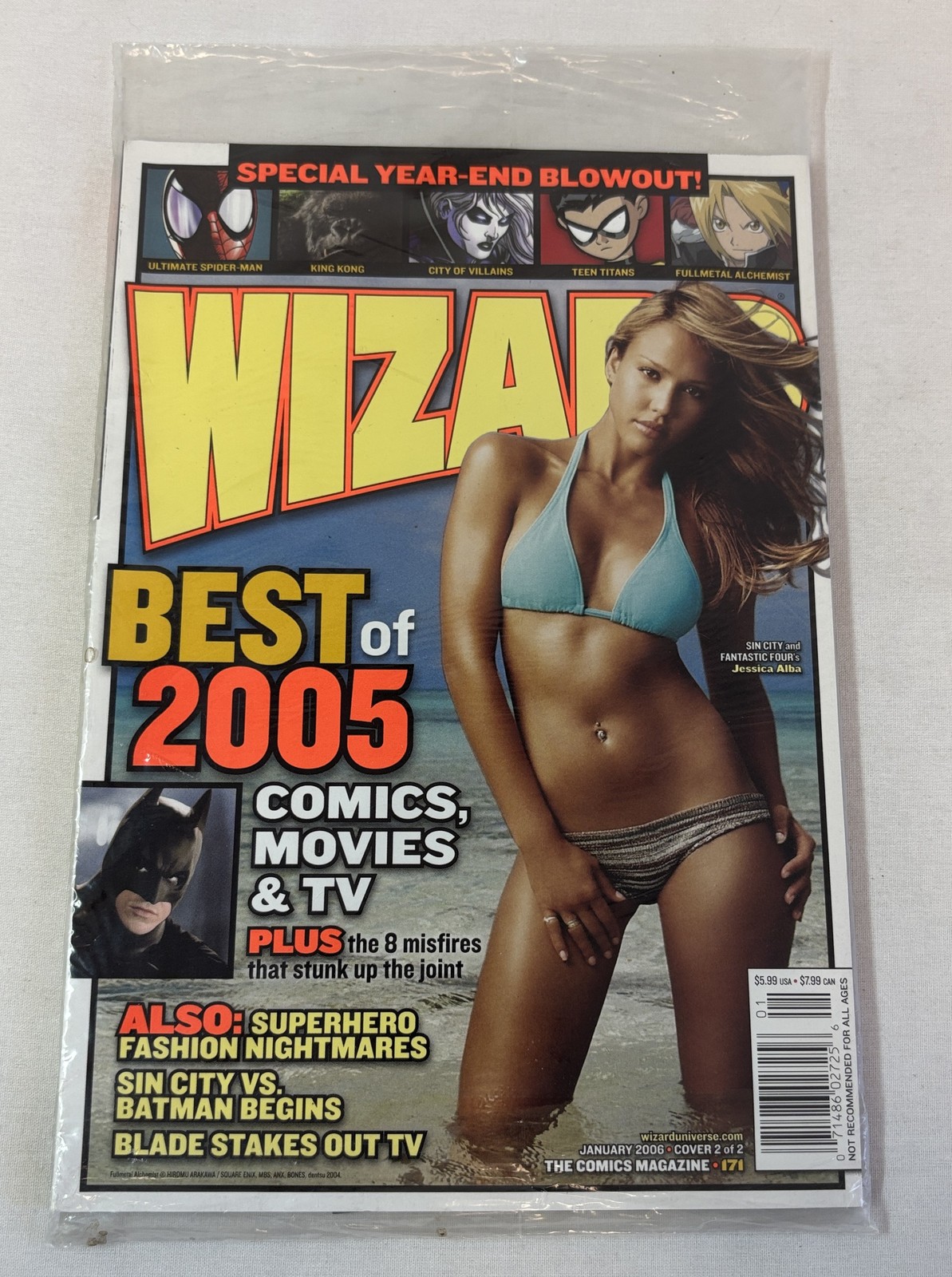 January 2006 WIZARD #171 ~ SEALED ~ Jessica Alba, Sin City vs Batman, Blade