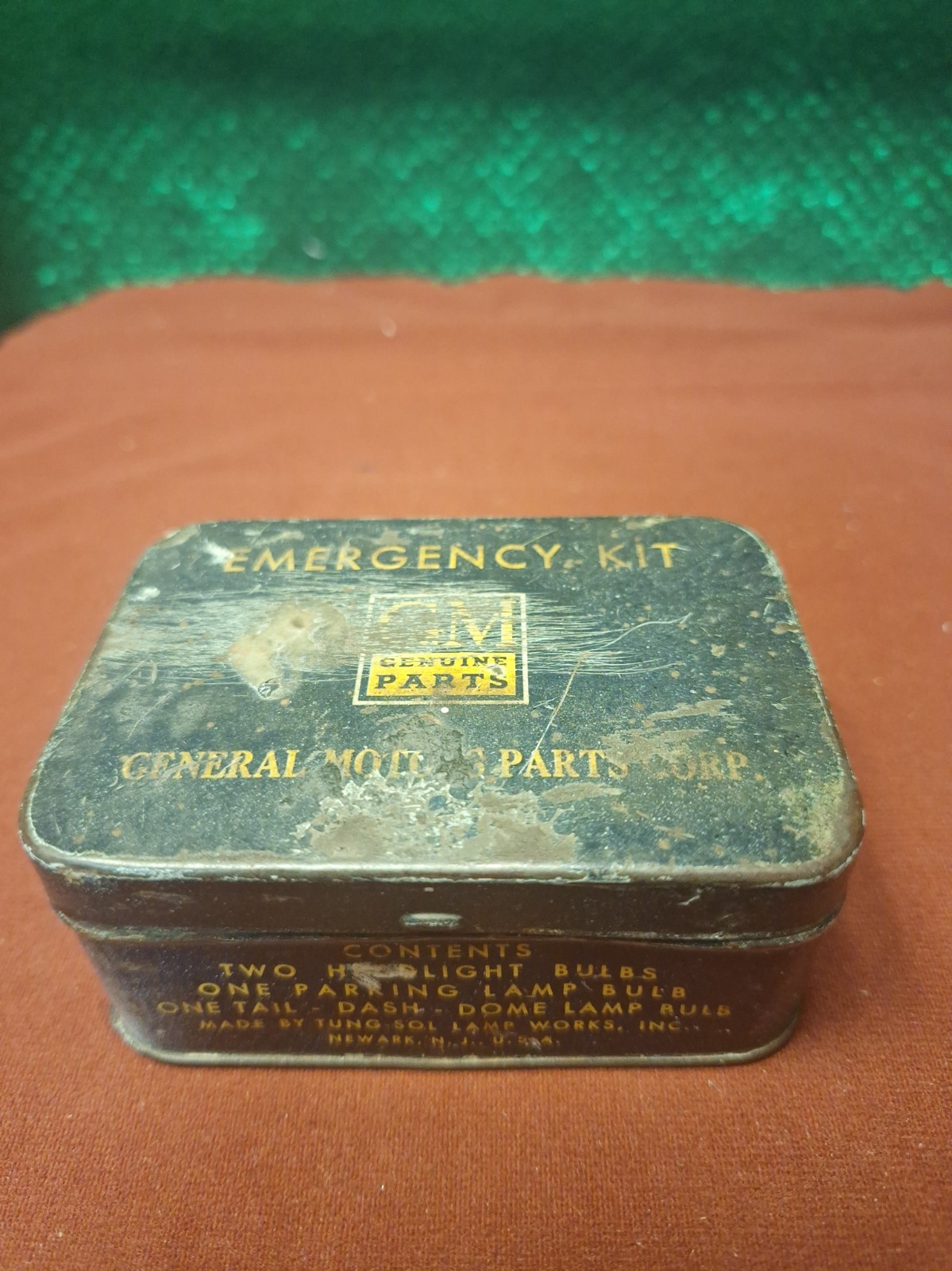 Vtg 1930s 40s GM General Motors Parts Emergency Empty Tin