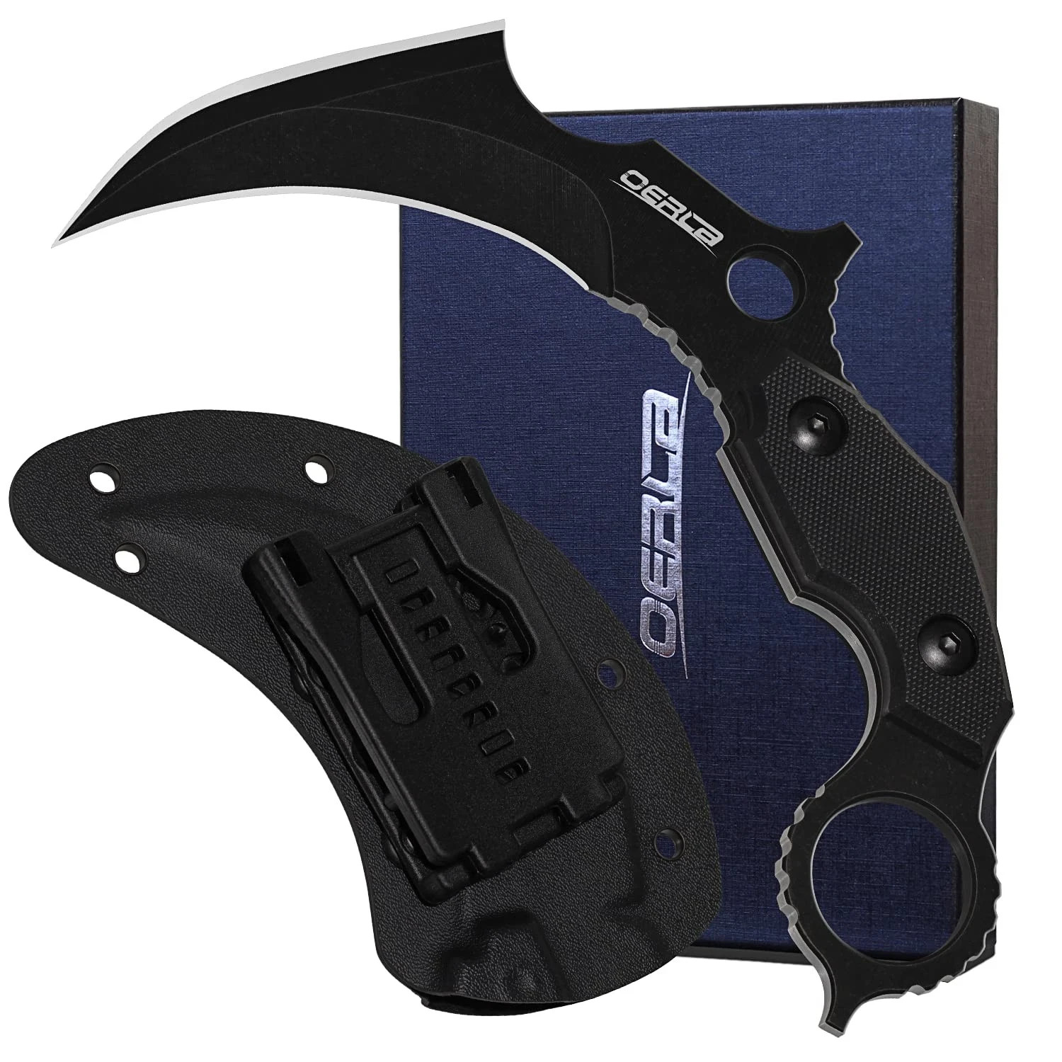 Ol0019be Double Edge Karambit Tactical Knife Full Tang 420hc Stonewashed Stainle