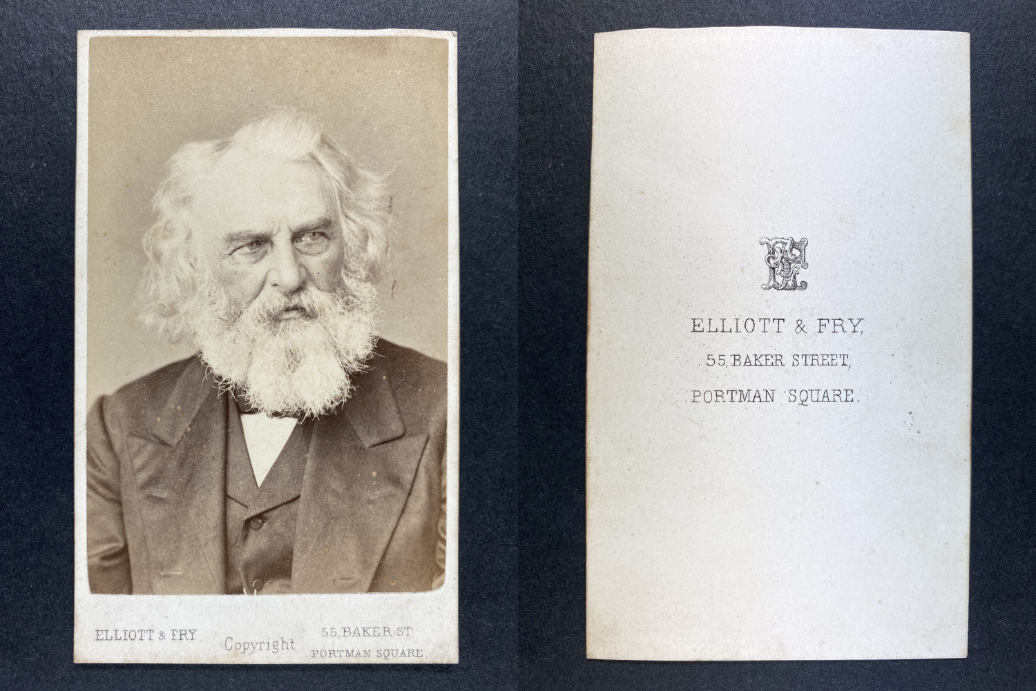 Elliott & Fry, London, The Poet Henry Wadsworth Longfellow CDV Vintage Albumen p