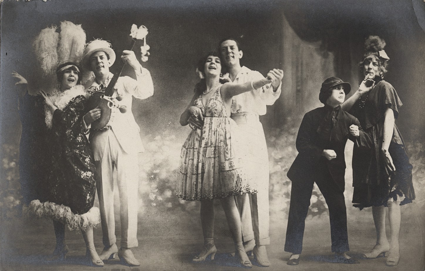 c. 1910's Litlecas Derby Singers, Dancers and Comedians RPPC TRANSFORMISTES