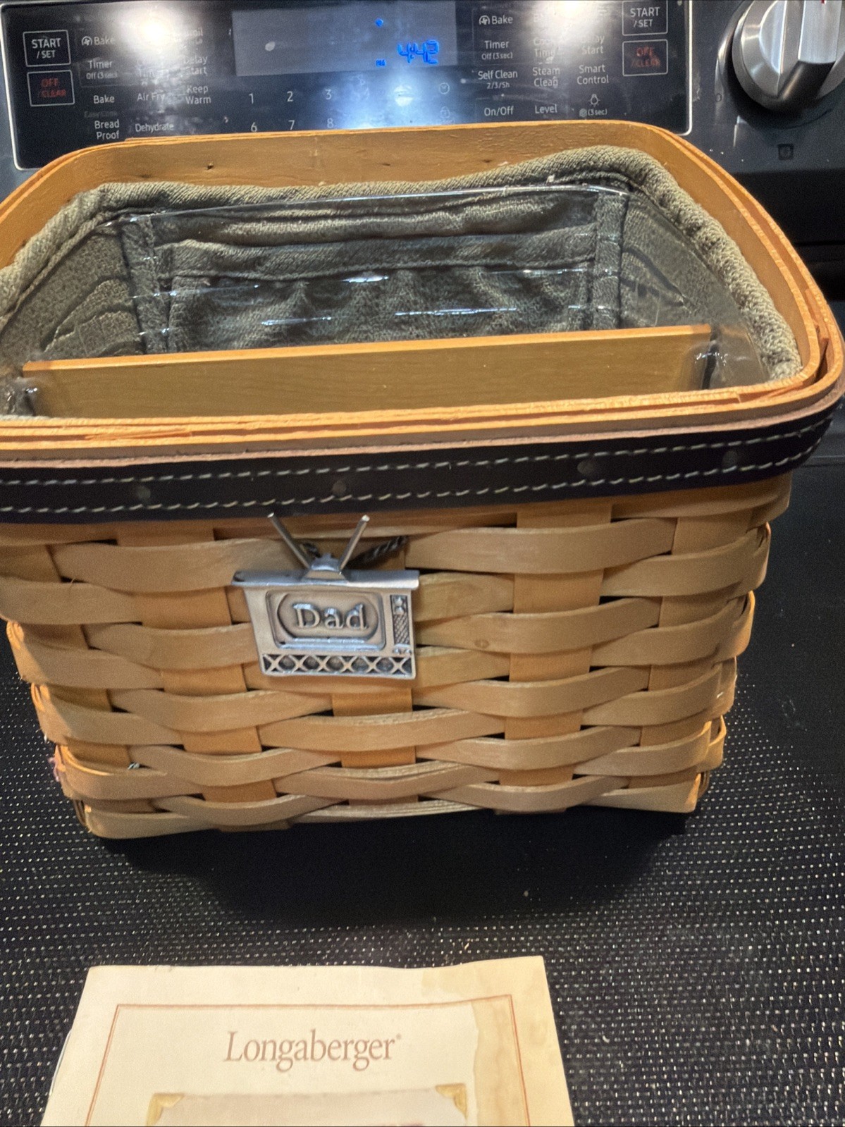 Longaberger 2002 Father's Day Daddy's Caddy Basket with Plastic Liner Protector