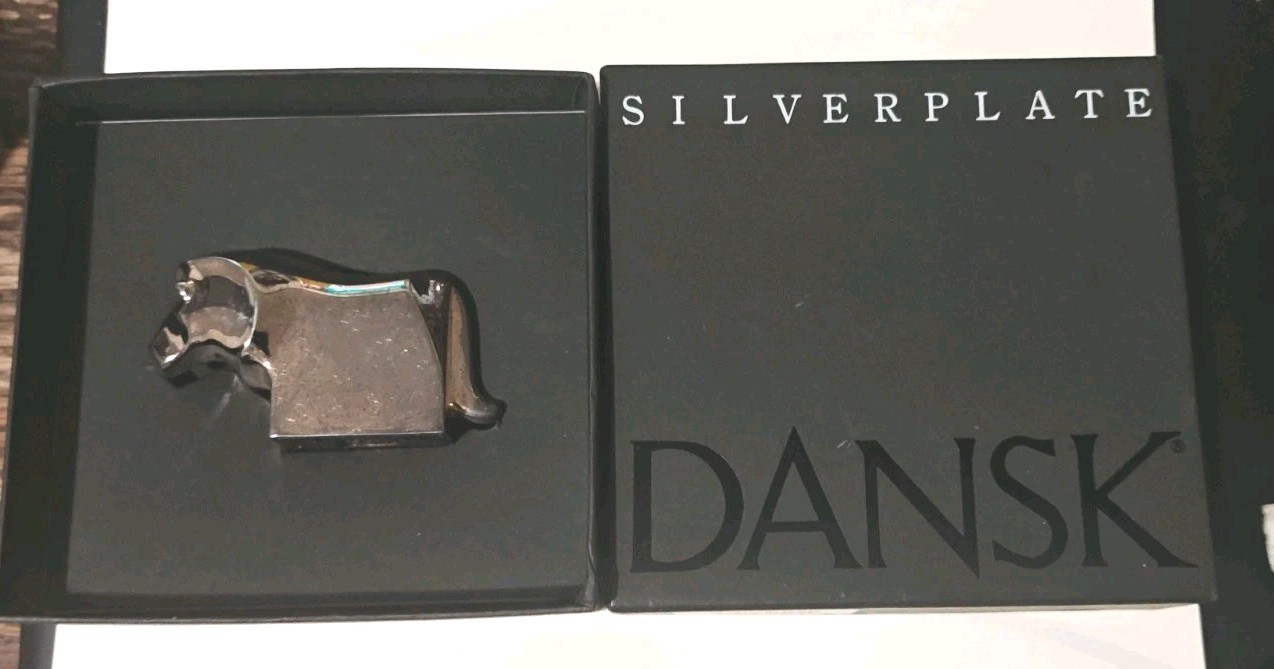 Vintage Dansk Silverplate Horse Figure Gunnar Cyren MCM Paperweight Japan Boxed