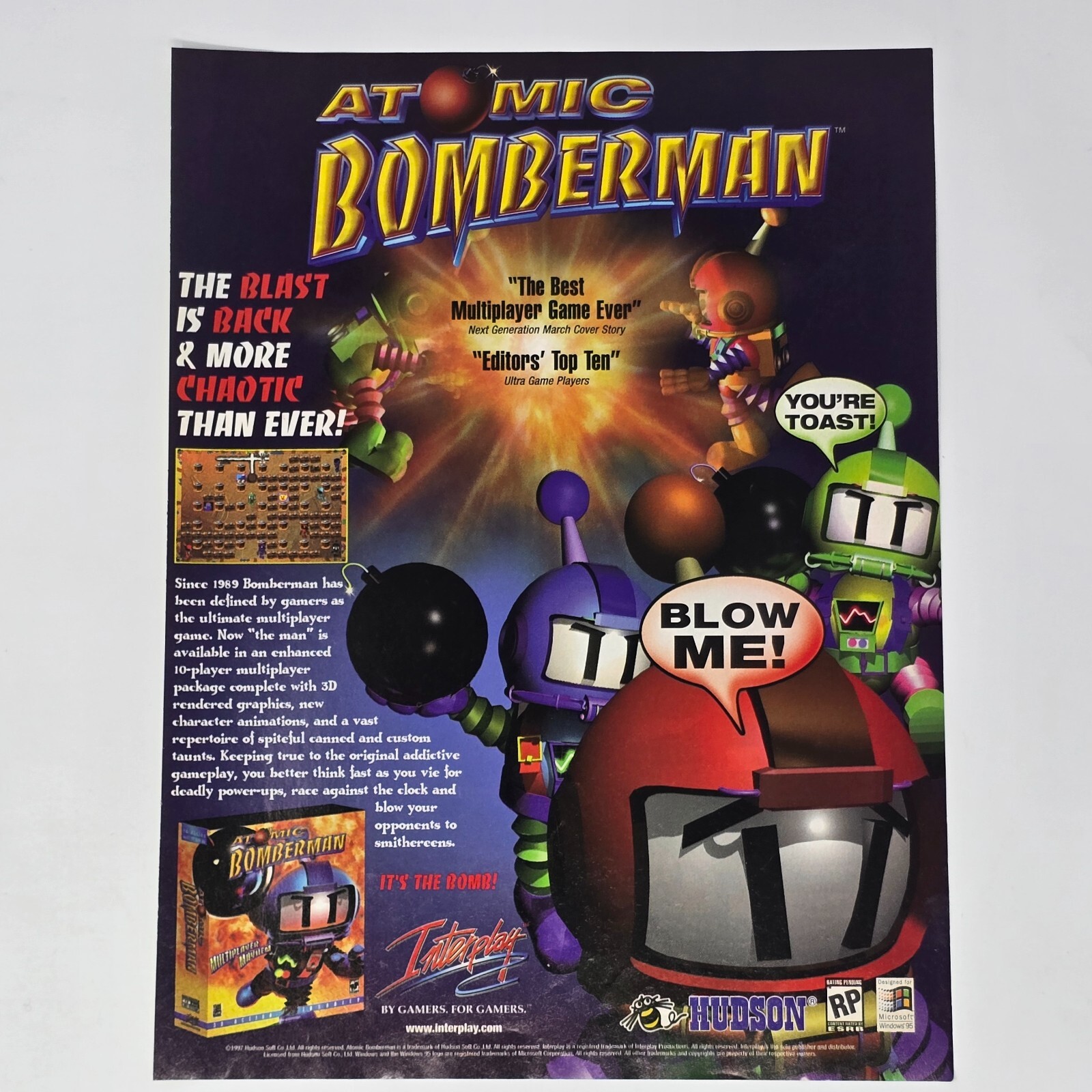Atomic Bomberman PC Blow Me Print Ad/Poster Official Promo