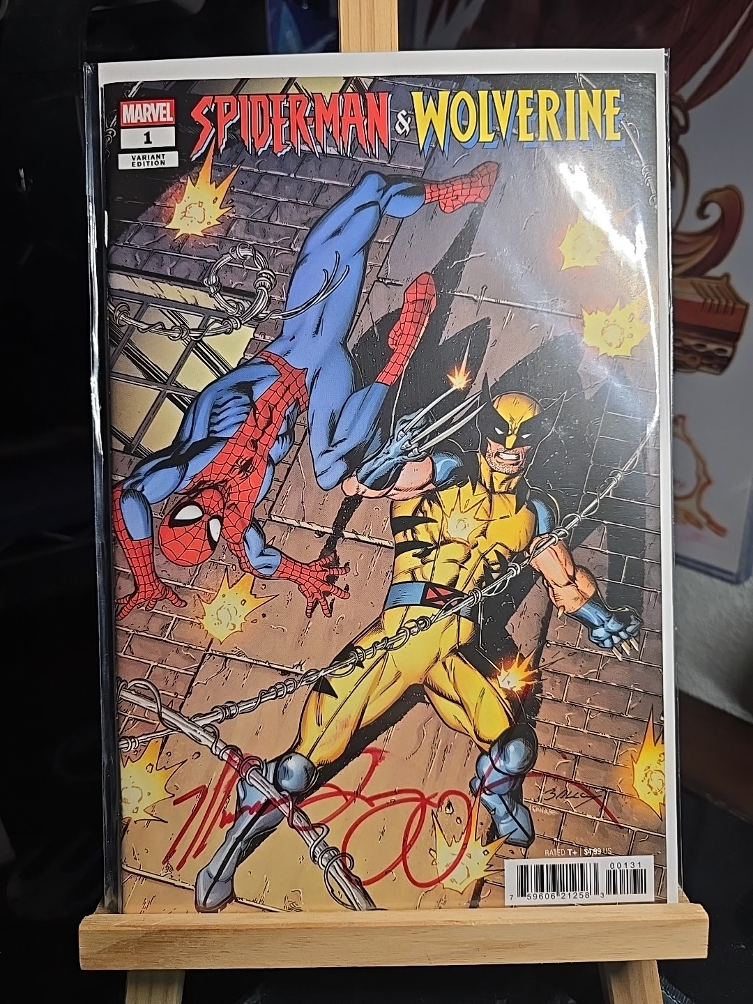 SPIDER-MAN VS WOLVERINE 1 SIGNED MARC GUGGENHEIM COA COVER MARK BAGLEY 2025 .
