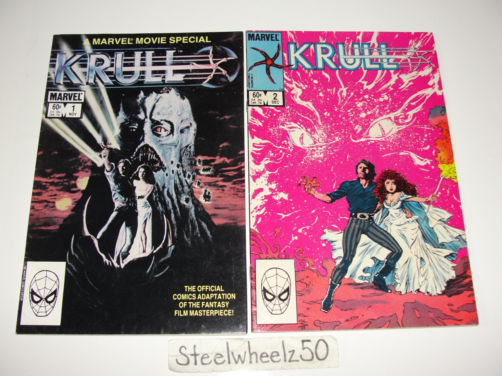 Krull #1 & 2 Direct Comic Lot Marvel 1983 Complete Movie Adaptation Blevins 1st