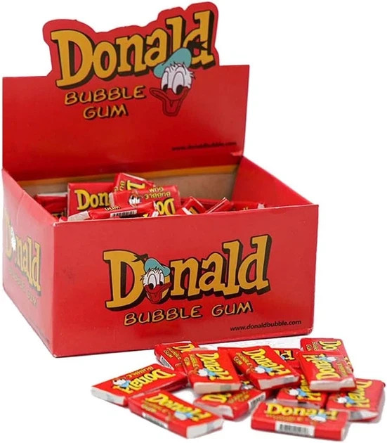 Block of chewers Donald Bubble Gum Red 100pcs