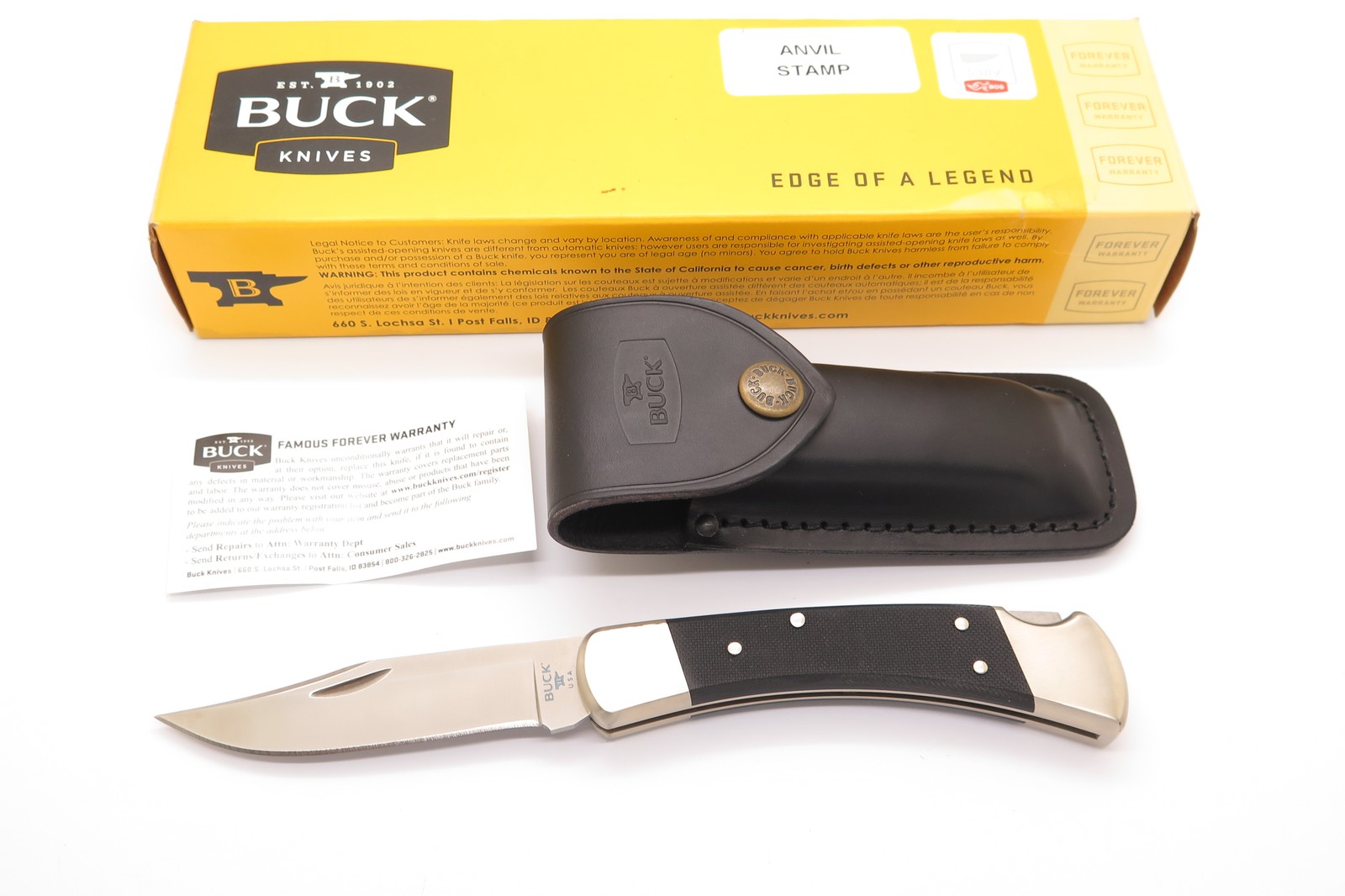2017 Buck 110 BKSNS1 Anvil S30V Nickel Silver G10 Folding Hunter Lockback Knife