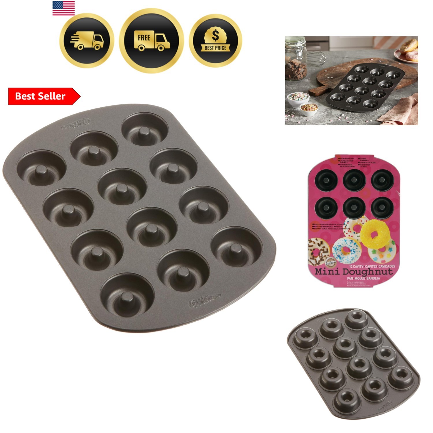 Small Donut Pan 12-Cavity, Steel