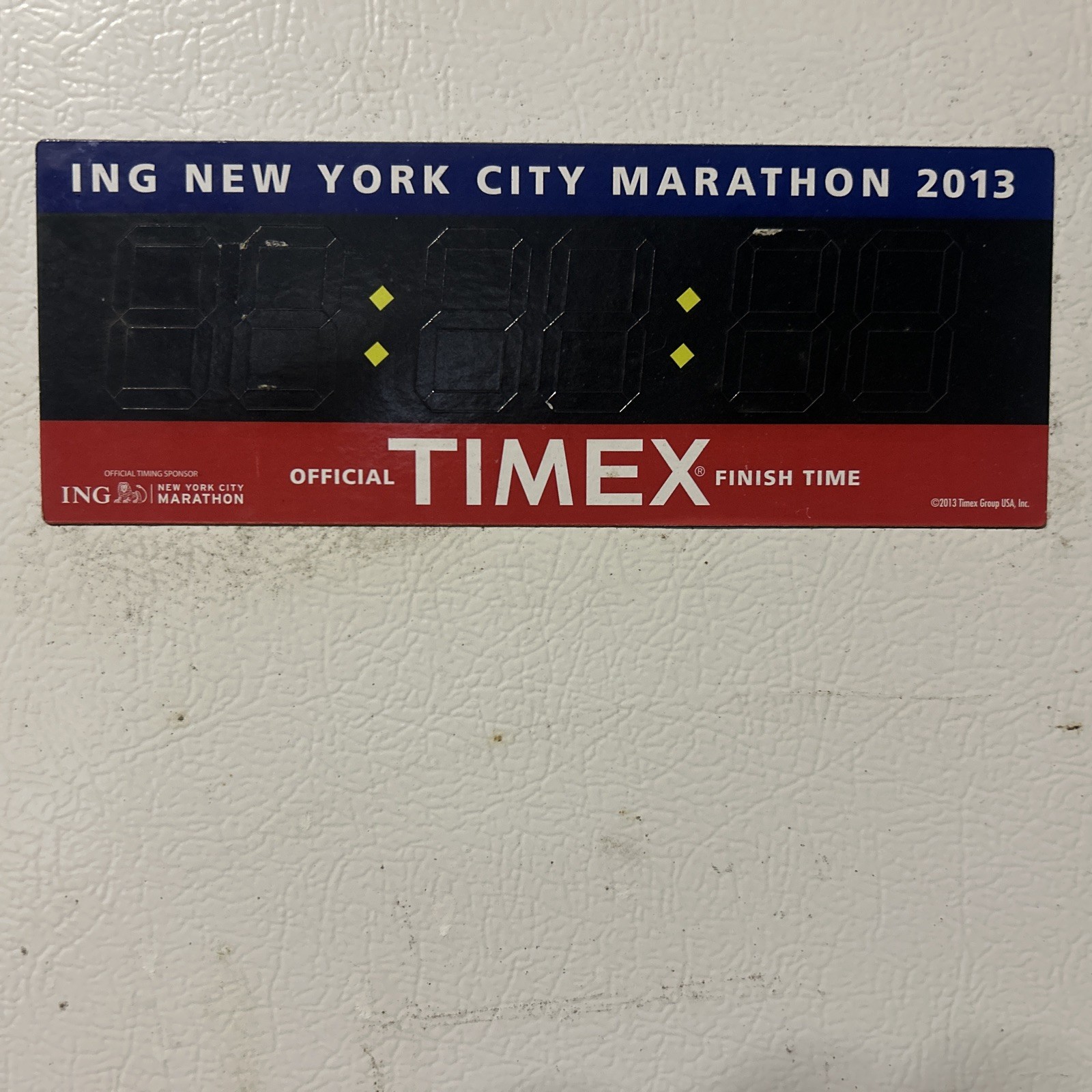 New York City Marathon 2013 Fridge Magnet Finisher Time