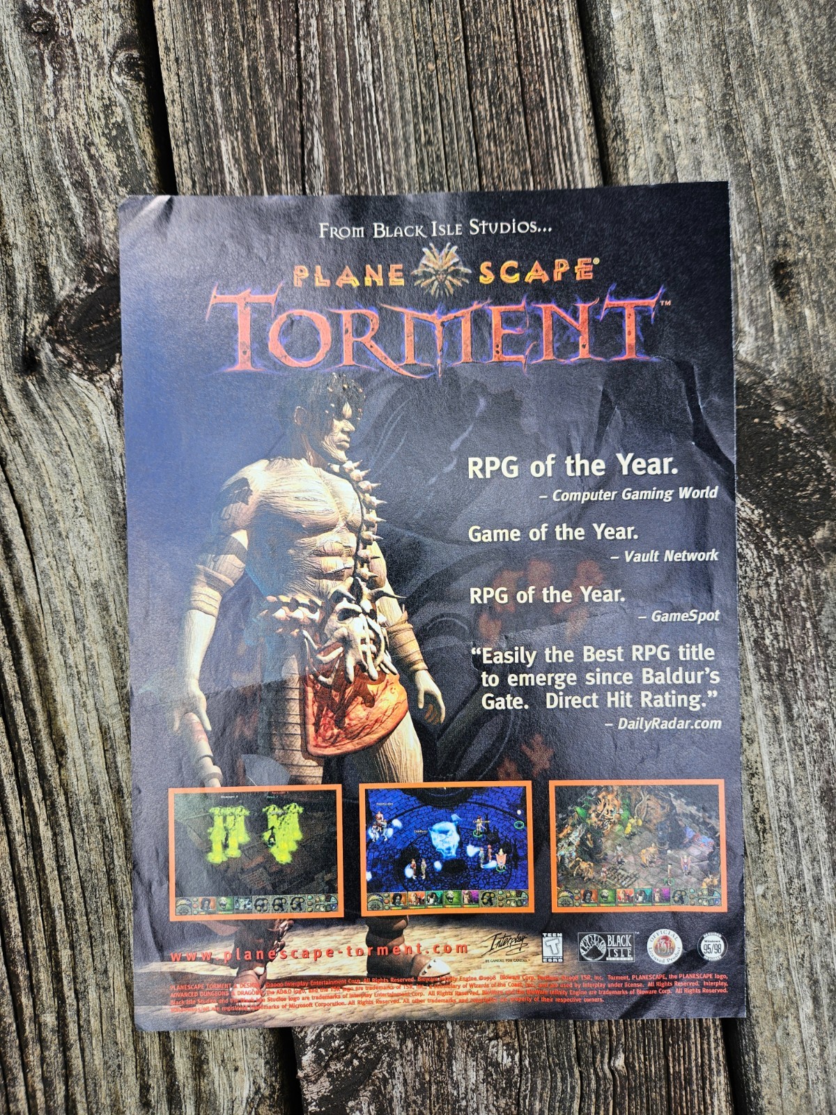 Planescape Torment PC Game 1999 Magazine Promo Ad Art Print Poster Vintage RPG