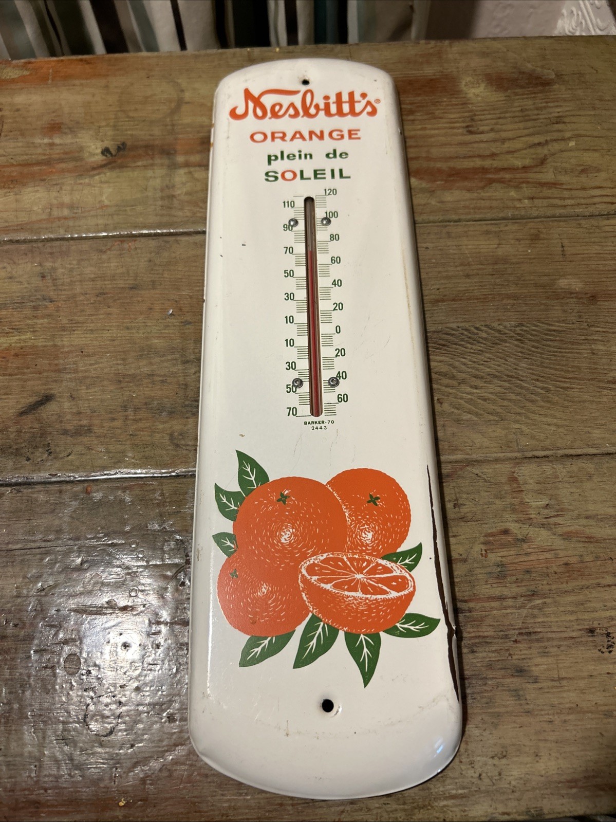 Original Nesbitts Sign With Working Thermometer