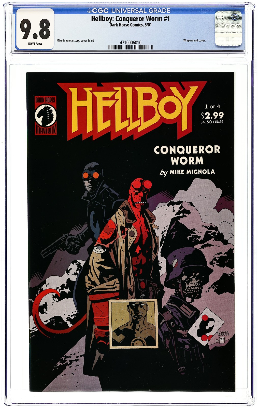 Hellboy Conqueror Worm #1 CGC 9.8 2001 4710006010
