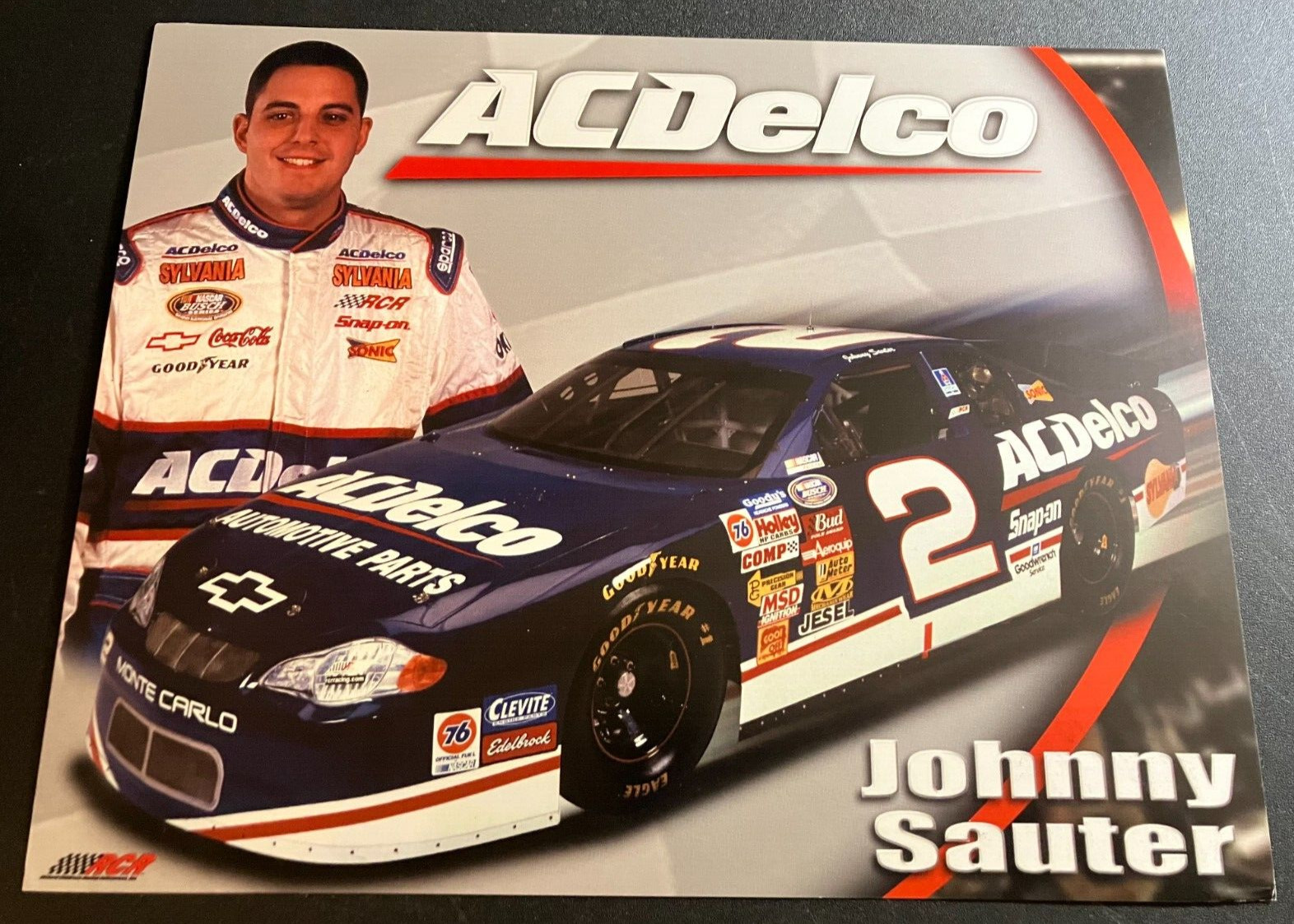 2002 Johnny Sauter #2 ACDelco Chevy Monte Carlo - NASCAR Hero Card Handout