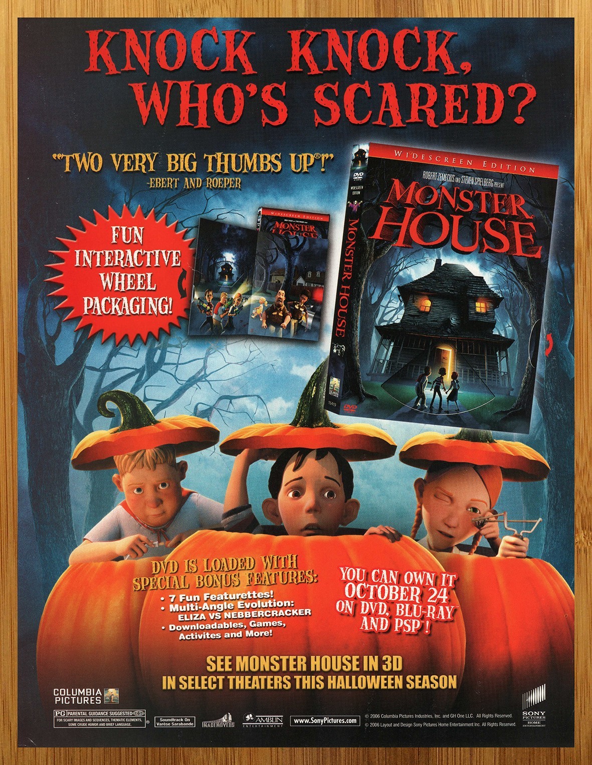2006 Monster House Vintage Print Ad/Poster Halloween Movie DVD Video Promo Art