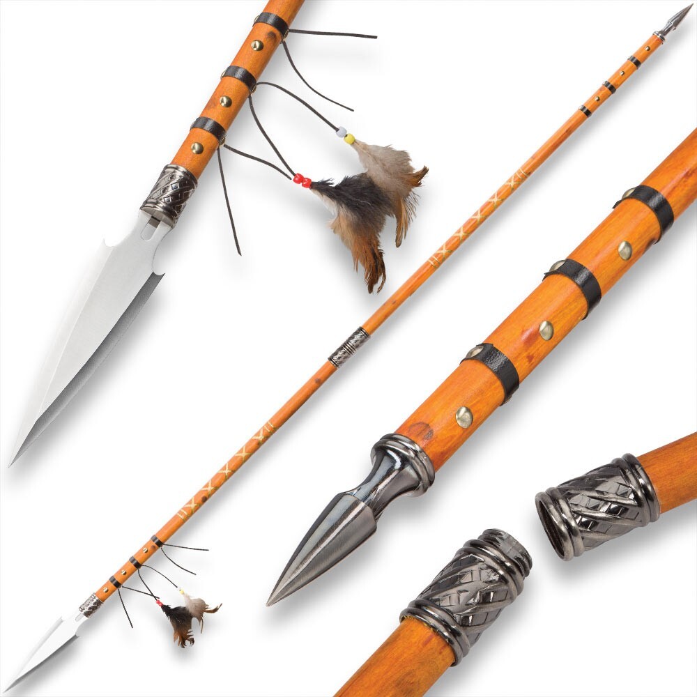 Double Pointed Native Style Spear | 67 1/4