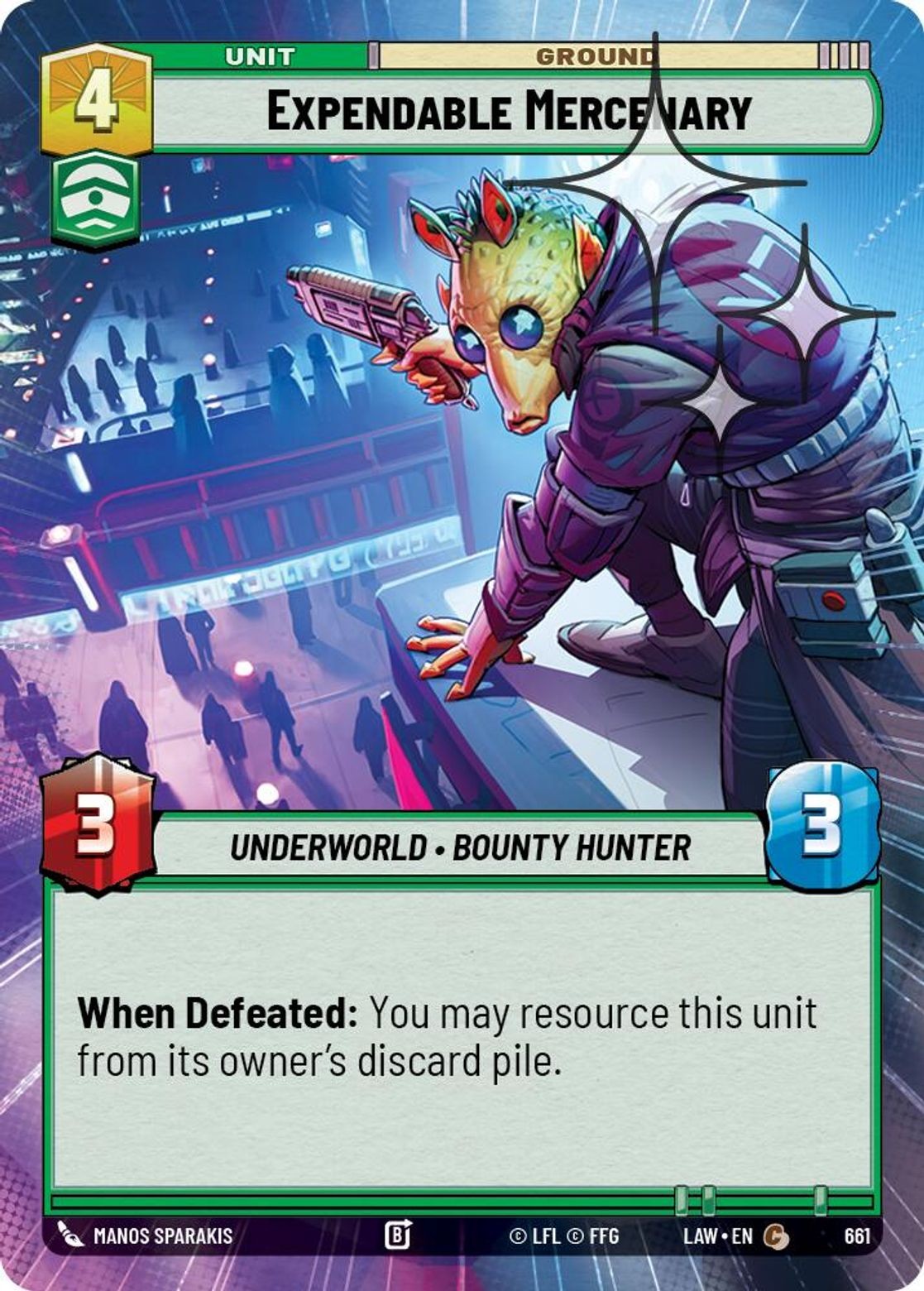 Expendable Mercenary (661) (Hyperspace Foil) Star Wars Unlimited NM