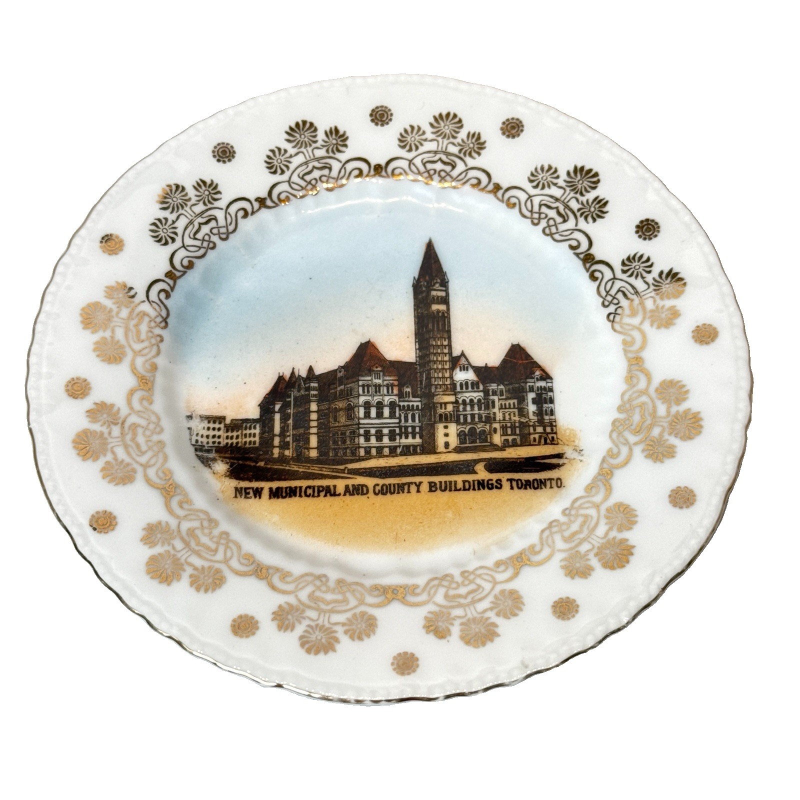 TORONTO CANADA Souvenir TRINKET Municipal BUILDING PORCELAIN ANTIQUE DISH PLATE