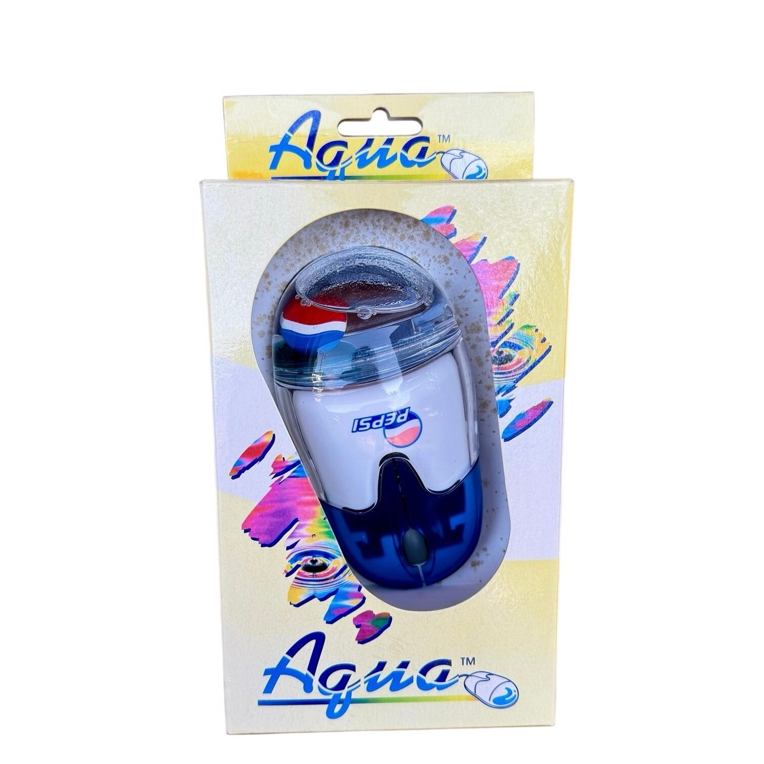 Vintage Pepsi PS/2 Mouse Aqua computer,Traditional rollerball Retro