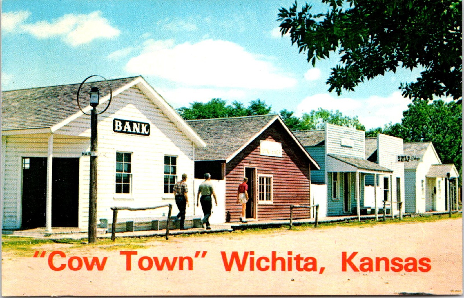 Postcard Cow Town Sim Park Drive Douglas Ave Wichita Kansas B120