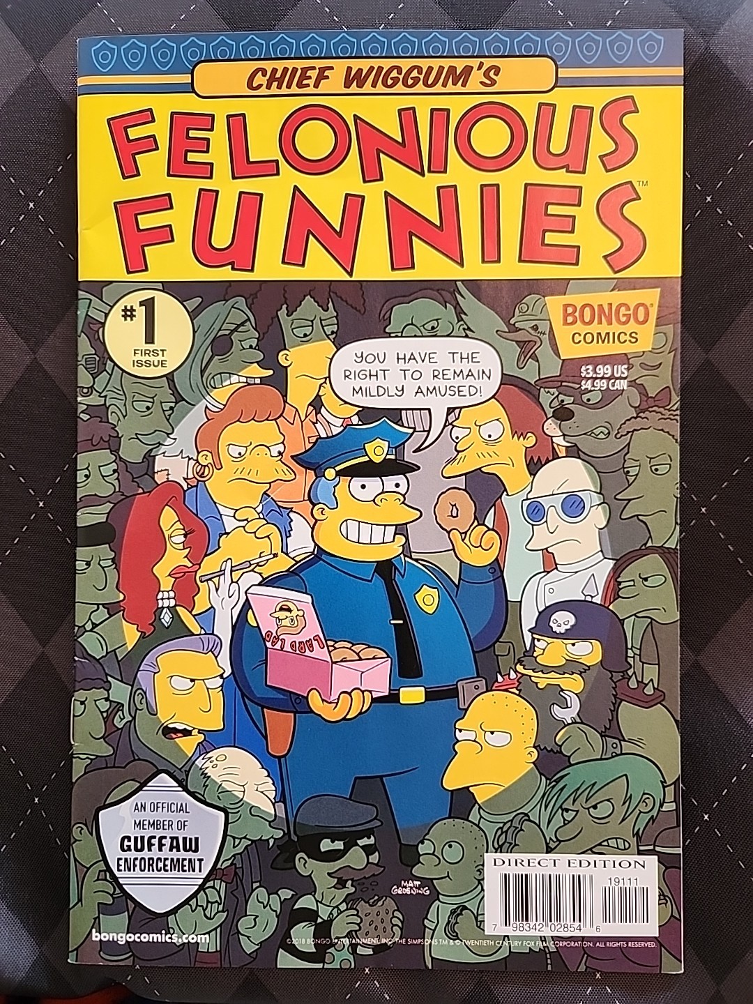 Chief Wiggum\'s Felonious Funnies #1 (Bongo Comics September 2018) VF/NM Rare 💎