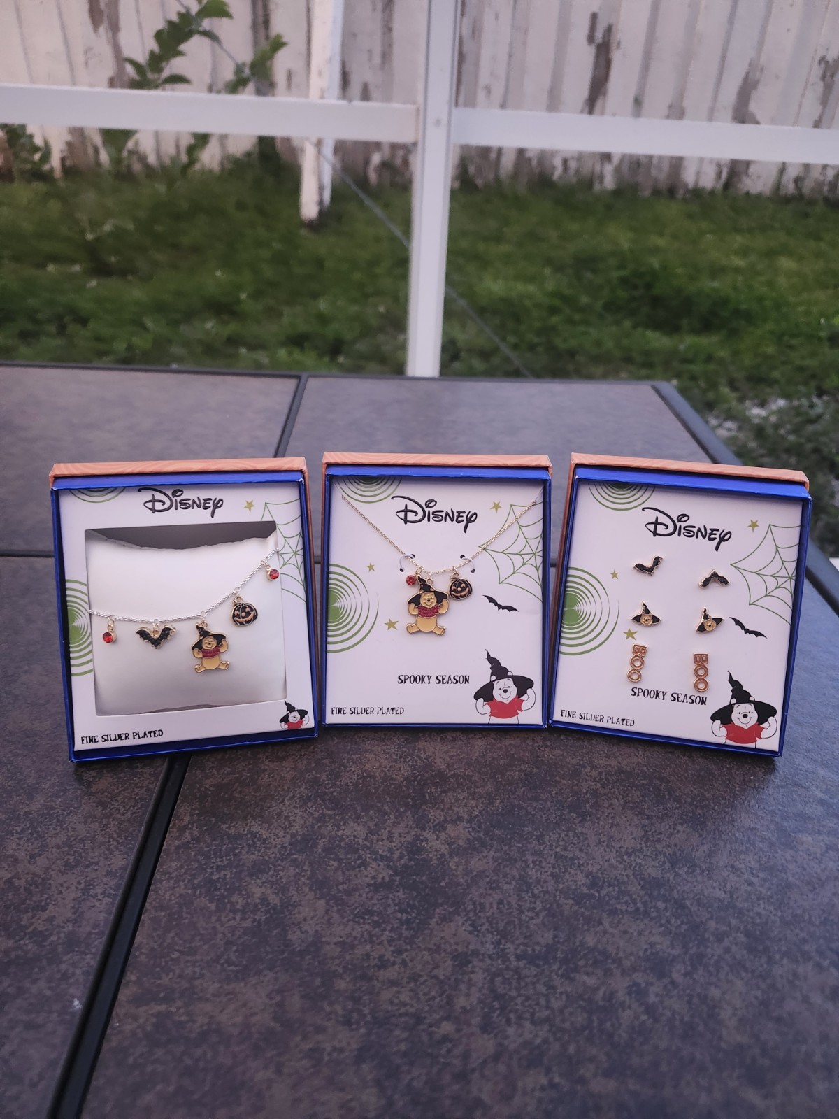 Winnie The Pooh Halloween Spooky Season Charm Bracelet, Necklace and 3 Earrings