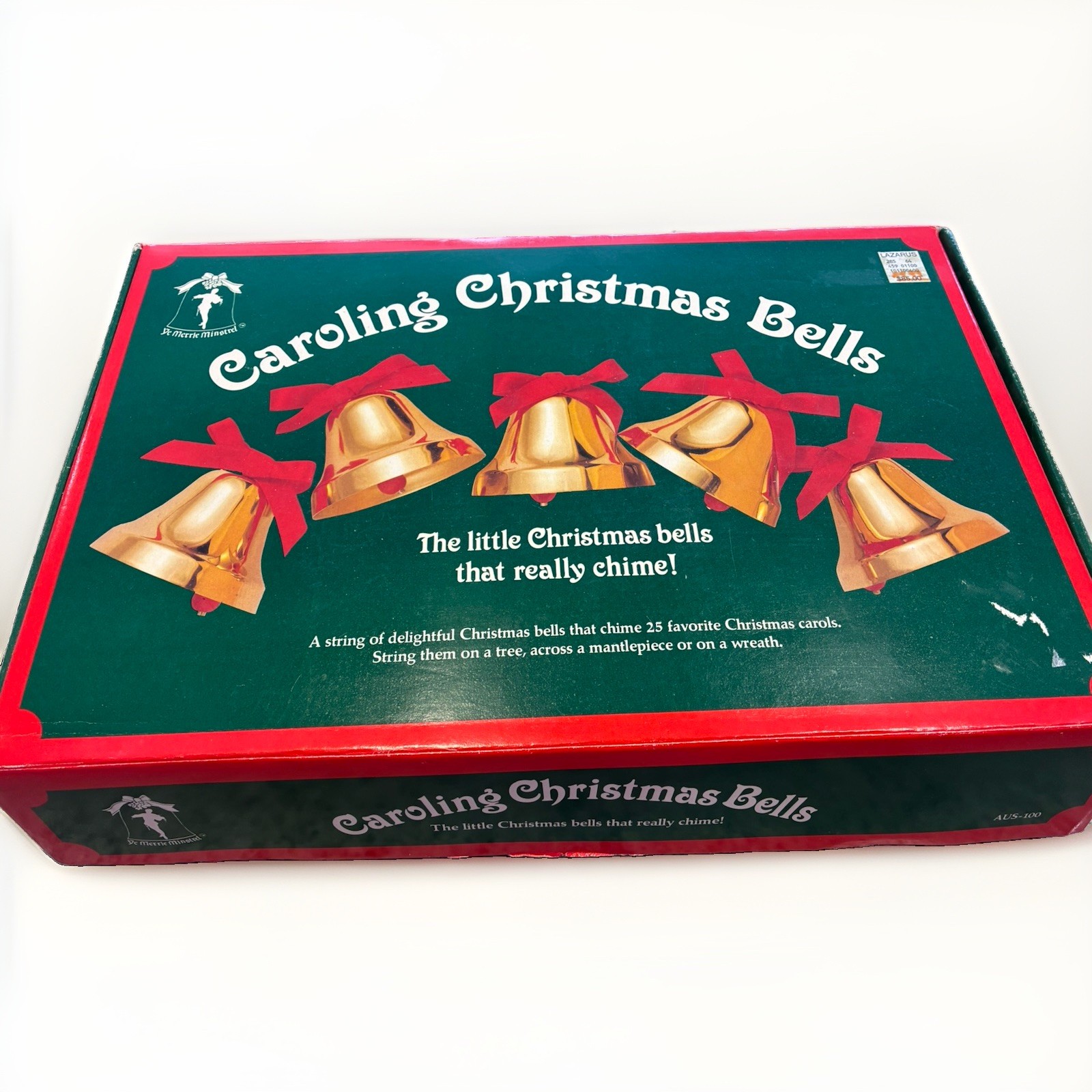 Vintage Ye Merrie Minstrel Caroling Christmas Bells Plays 25 Songs Tested