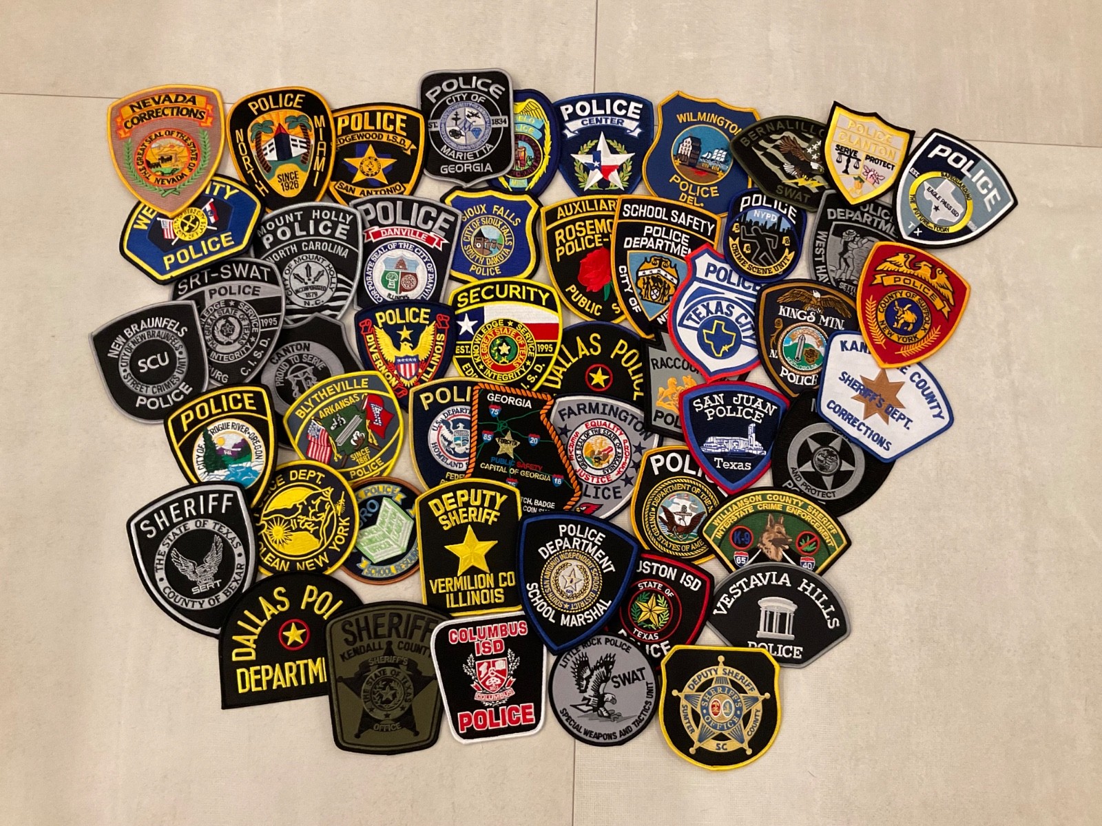 Set 50 US police Sheriff SWAT Corrections State Texas TX GA NC MO OR NM NV NY CT