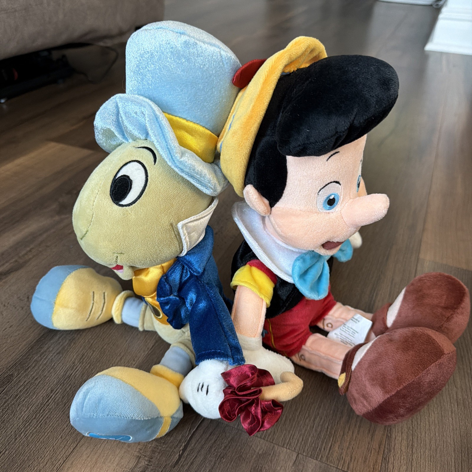 Vintage Disney Store Pinocchio & Jiminy Cricket 16 Inch Plush New With Tags