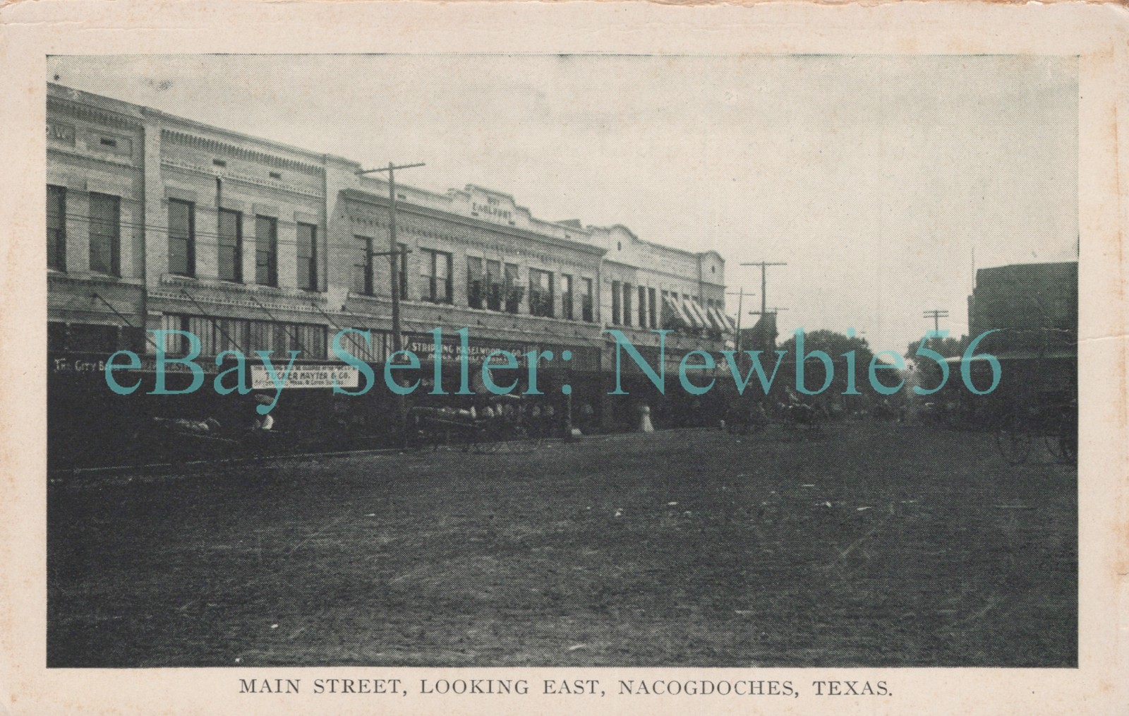 Nacogdoches Texas TX - MAIN STREET LOOKING EAST - Postcard