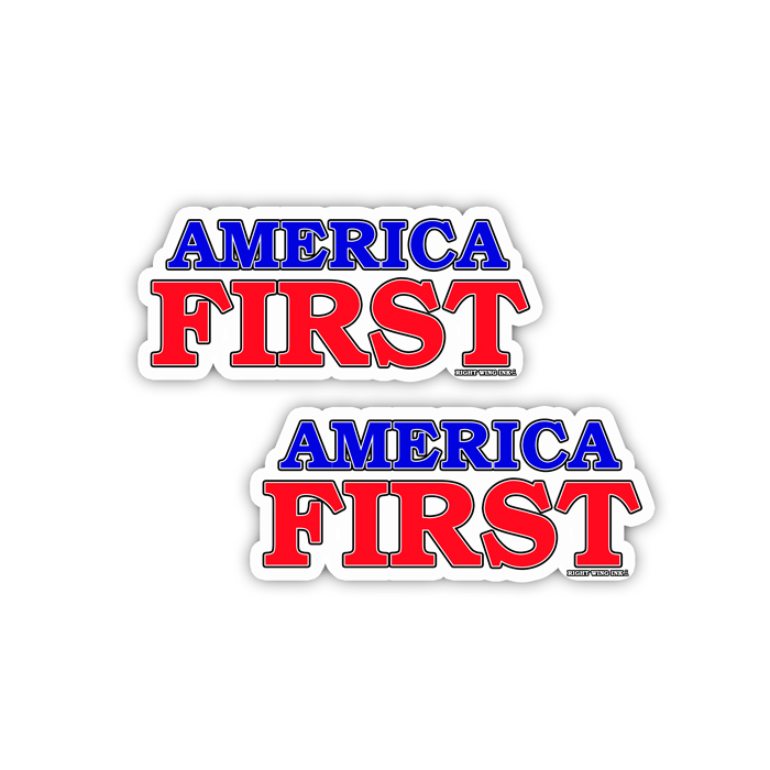 AMERICA FIRST Trump Republican Conservative Bumper Sticker Decal 2 pack 7.5