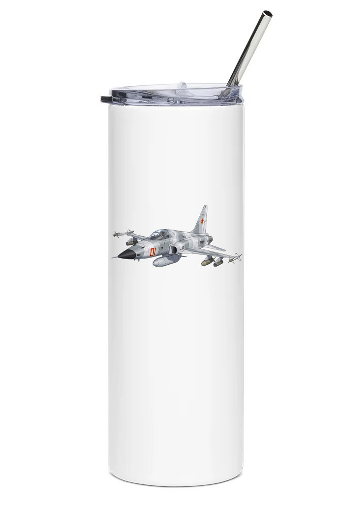 Northrop F-5E Tiger II Stainless Steel Water Tumbler with straw - 20oz.