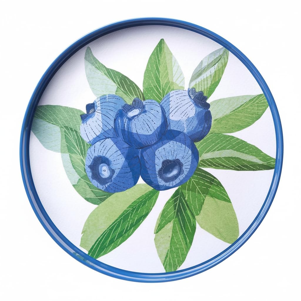 Round Blueberry Bunch Tray by Rockflowerpaper