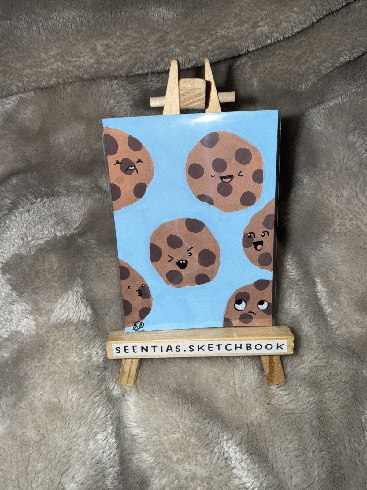 OOAK ACEO - Goofy Cookies - Dessert Food - Acrylic Paint Markers - Original Art
