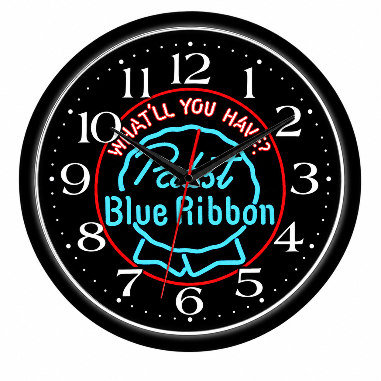 Pabst Blue Ribbon 10 Inch Wall Clock Vintage Beer Bar Man Cave Decor