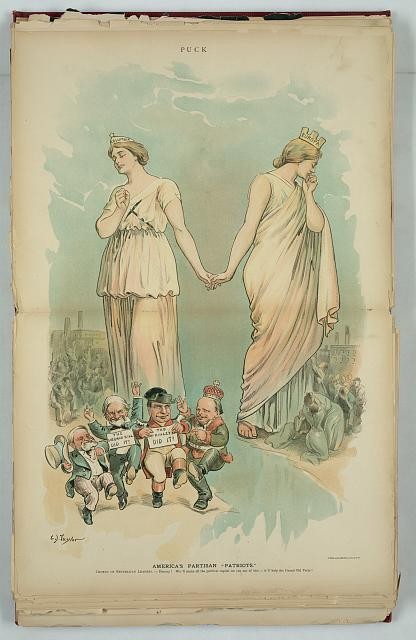 Photo:Puck 1894 Harrison Sherman McKinley Reed Republican Tariff Cartoon