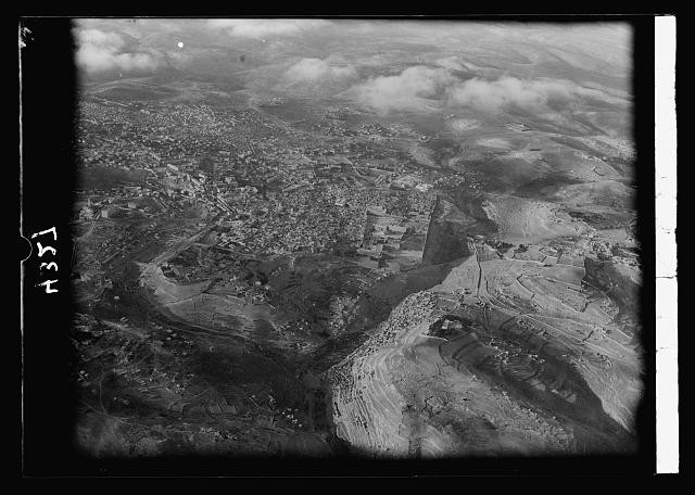 Photo:Jerusalem Palestine 1931 Aerial View Old City Clouds