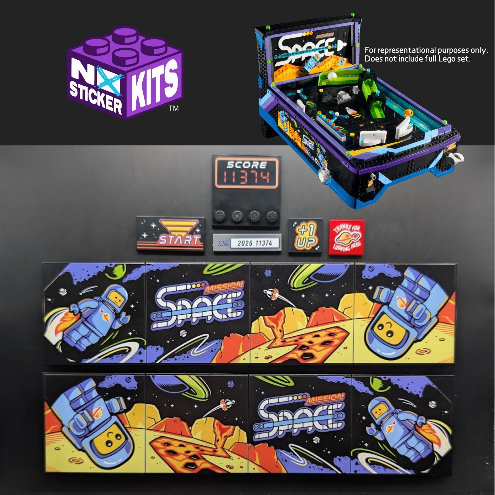 Arcade Pinball Machine NO-STICKER KIT (#11374)