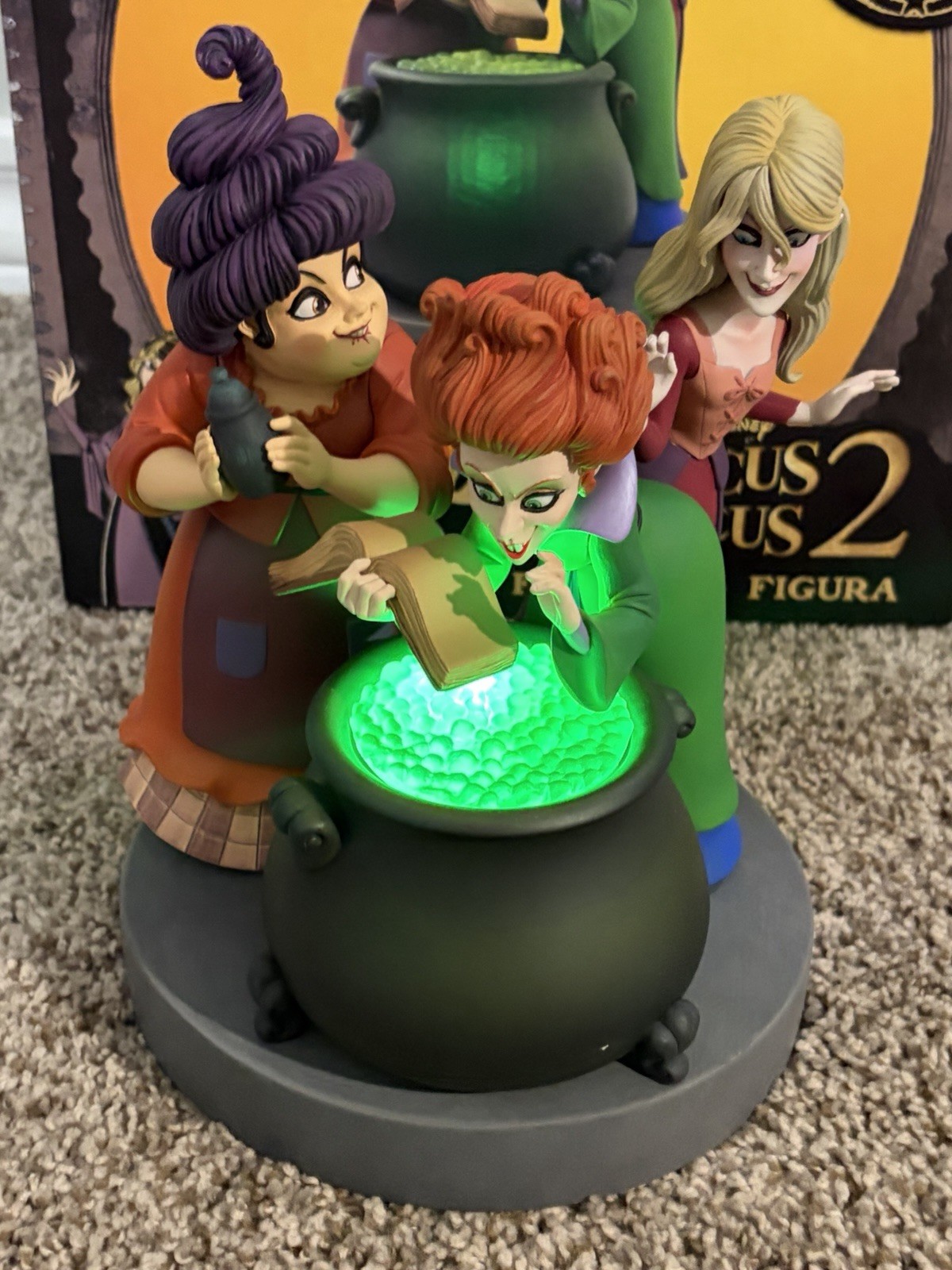 Disney Hocus Pocus 2 Sanderson Sisters Halloween Cauldron Figurine w/ Box Works