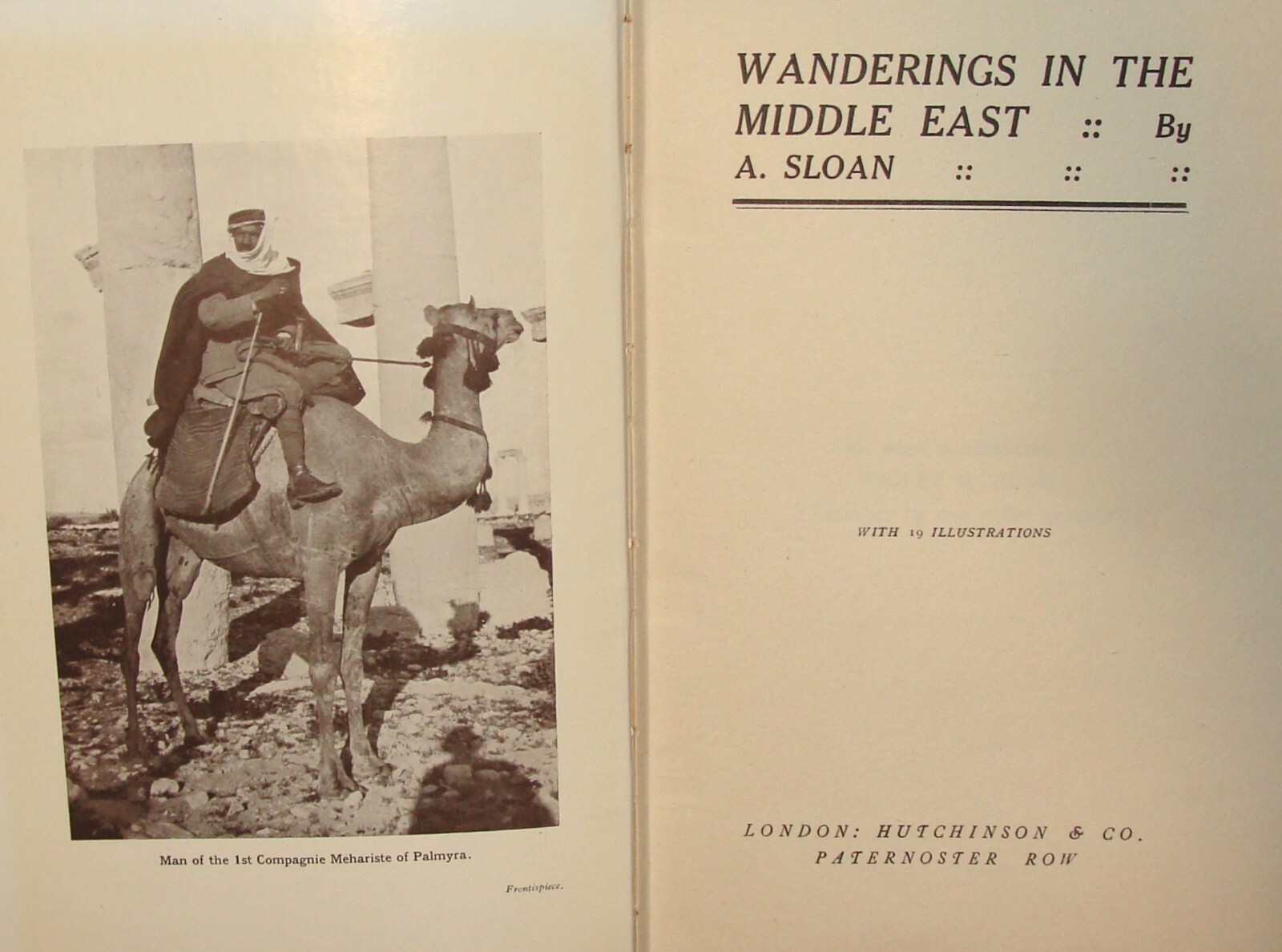 1924 WANDERINGS IN THE MIDDLE EAST Travel Book Palestine Iraq Syria Photo Map