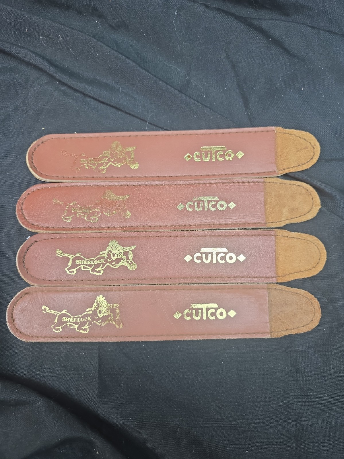 Vtg Cutco Sherlock Dog Logo Leather Sheath Knife Cover 9