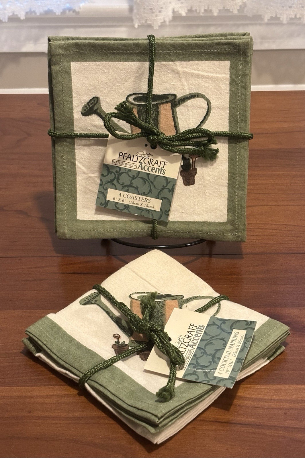 VTG Pfaltzgraff Naturewood Coasters Cocktail Napkins Set NWT NOS 8pc